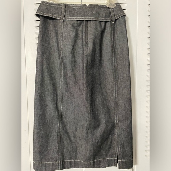 RENA ROWAN PETITE MAXI BLACK DENIM SKIRT WOMEN WITH BELT SIZE 6 - Picture 8 of 17